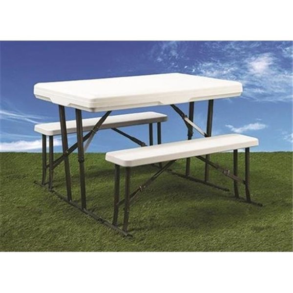 Faulkner Faulkner 69863 Folding White Picnic Table & Nesting Benches FLK-69863